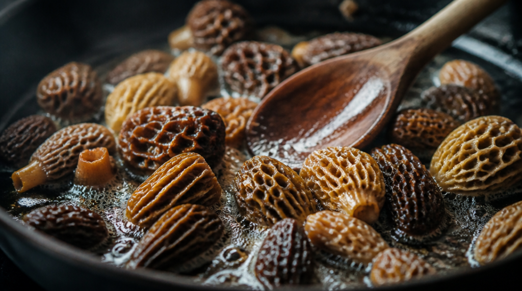 Morilles en cuisson beurre, champignon non légume