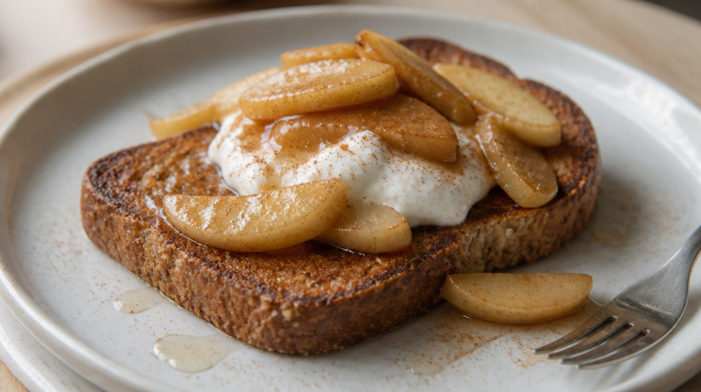 Pain perdu protéiné doré à la cannelle avec skyr