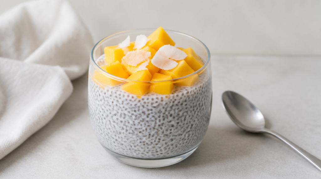 Pudding de chia au lait de coco, vegan et sans cuisson