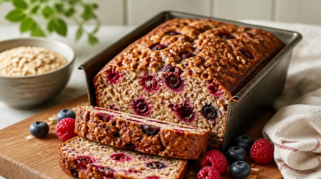 Gâteau protéiné aux fruits rouges et avoine
