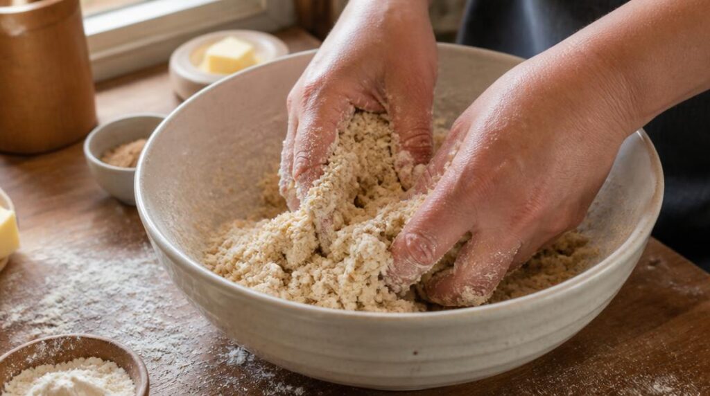 Pâte à crumble croustillante sablée au beurre froid