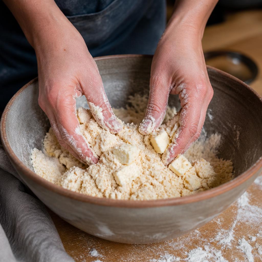 Pâte à crumble sableuse au beurre froid