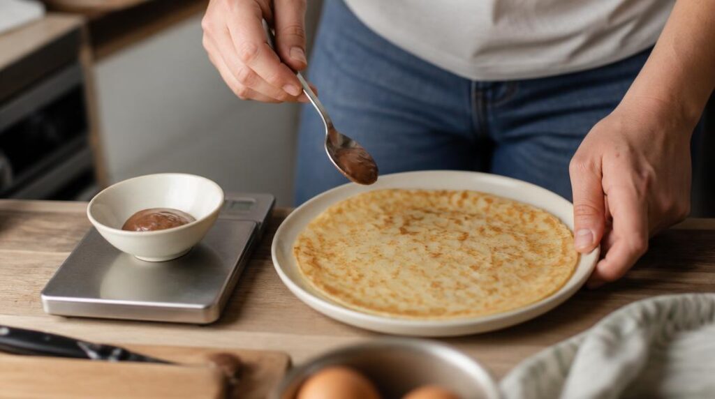 Portion de Nutella pour calculer les calories par crêpe
