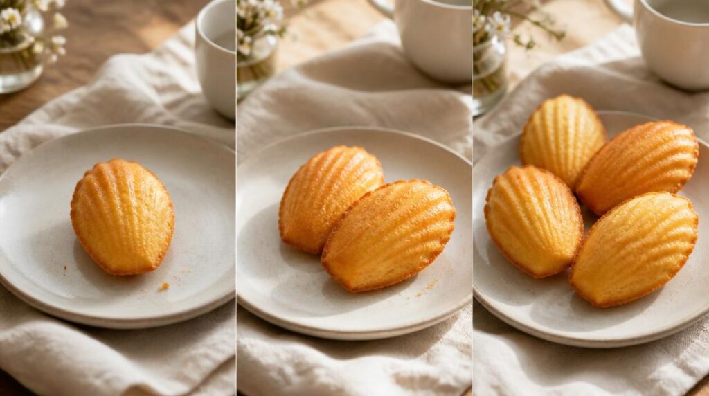 Deux madeleines sur une assiette de goûter