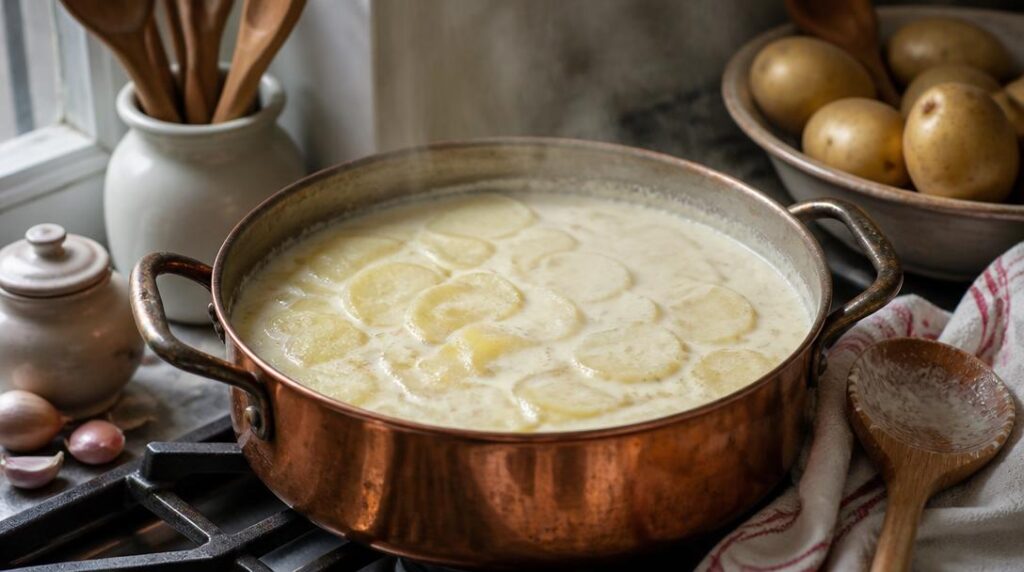 Pommes de terre en précuisson dans le lait