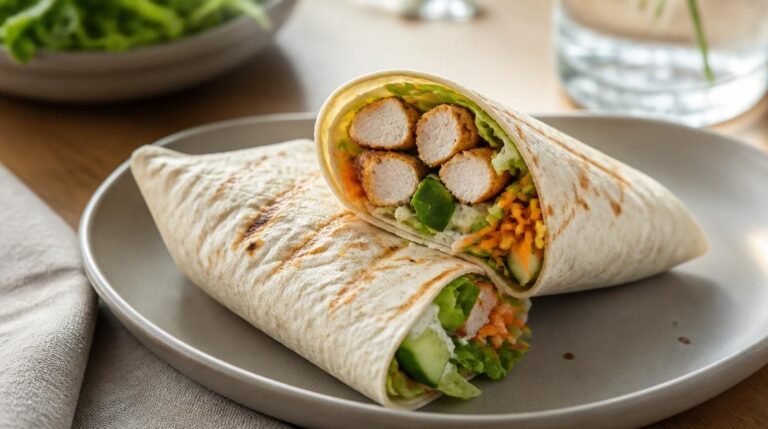Recette de wrap protéiné maison garnie de poulet