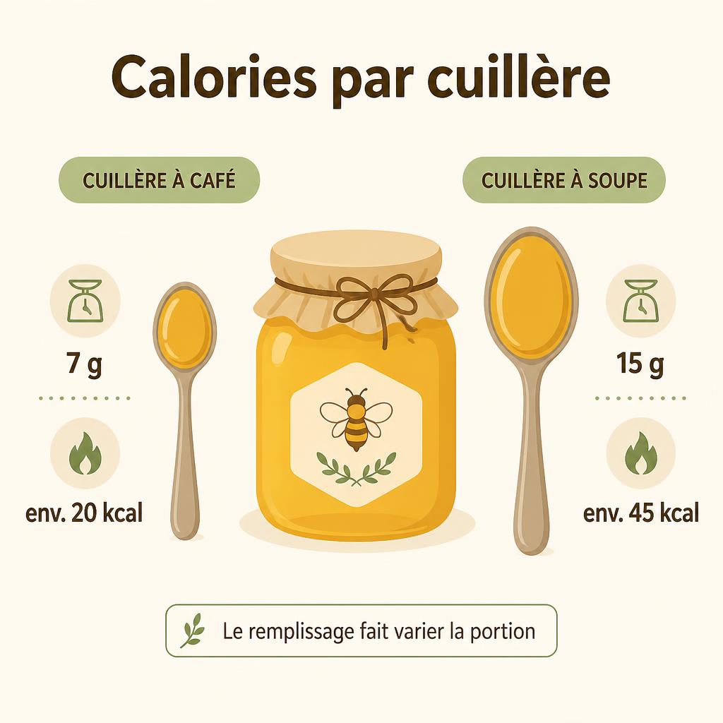 Repères de kcal miel par cuillère