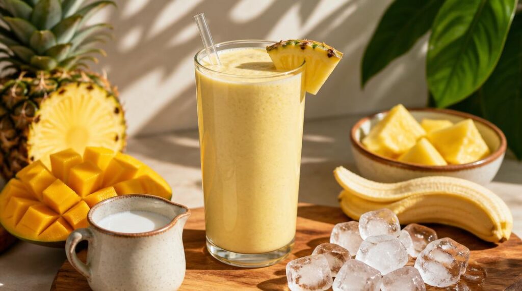 Smoothie tropical protéiné à la mangue
