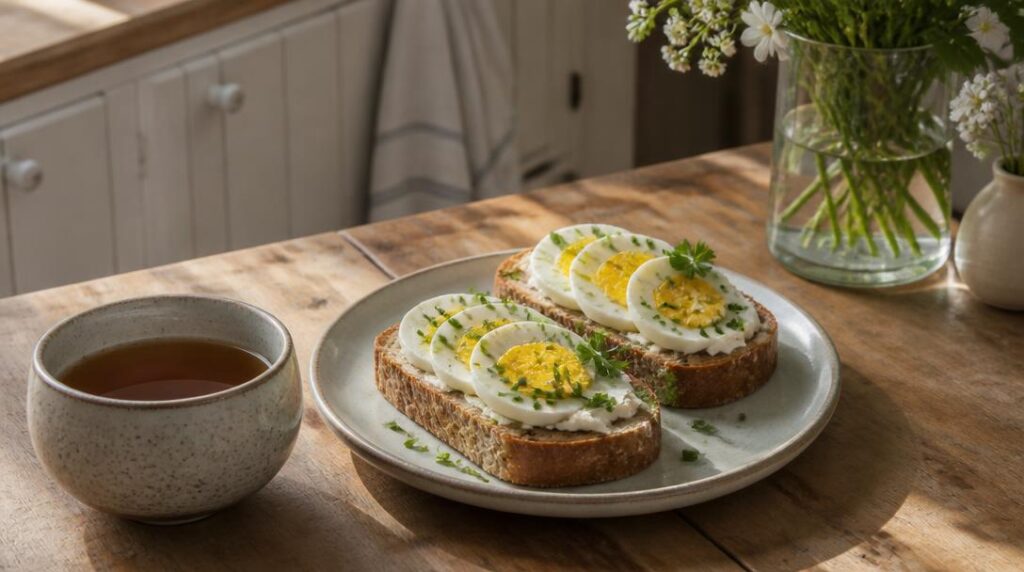 Tartines de pain riche en protéines au petit-déjeuner