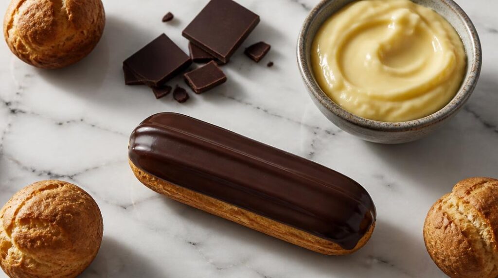 Ingrédients d'un éclair au chocolat et nutrition