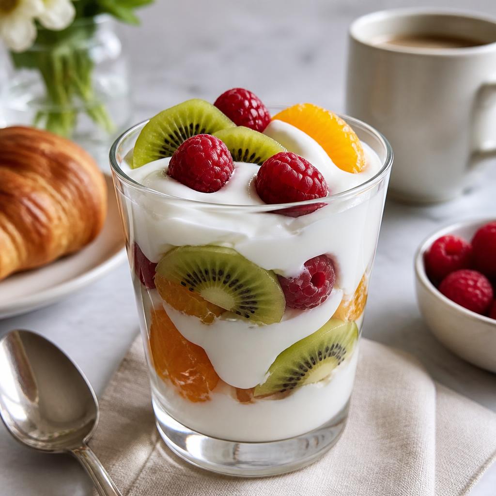 Yaourt grec avec fruits frais acidulés